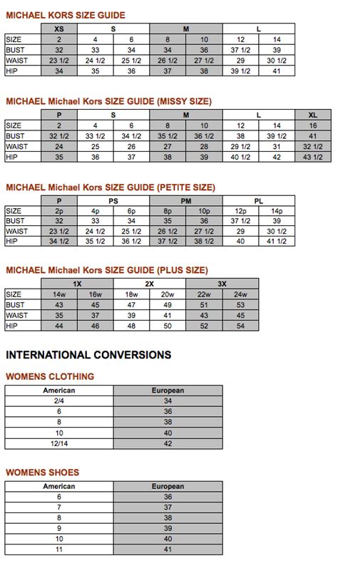 michael kors shoe size chart|Michael Kors shoe size guide.